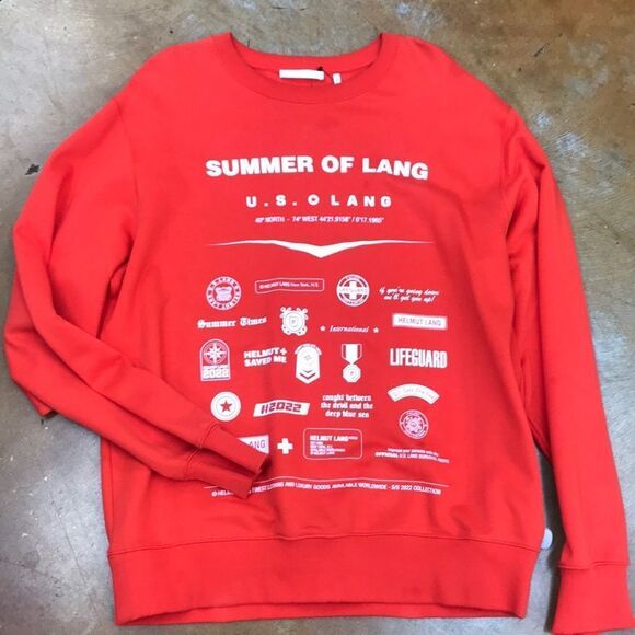 Vibrant Red Crewneck Sweater with Ribbed Cuffs - Picture 1 of 10